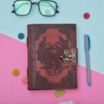 SukhStyle Crimson Mandala Leather Diary – Vintage Handcrafted Clasp Journa