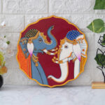 Auspicious Twin Elephants Pichwai Painting – Traditional Indian Folk Art – Sukh Style