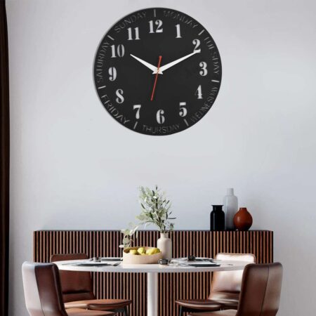 Wooden Silent Non-Ticking Wall Clock for Home Stylish Latest Designer Wall Clock for Home Living Room Bedroom Office Hall 12x12-CH-RWKW2