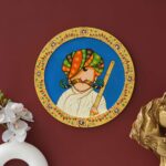 Rajasthani Hand-Painted Pichwai Plate for Home Decor – Traditional Indian Art – Sukh Style