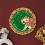Hand-Painted Pichwai Painting of Decorated Elephant with Floral Motifs – Traditional Indian Art – Sukh Style