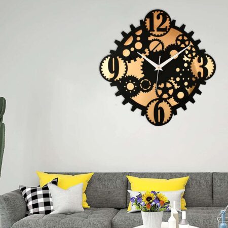 Wooden Silent Non-Ticking Wall Clock for Home Stylish Latest Designer Wall Clock for Home Living Room Bedroom Office Hall 12x12-CH-SIW2