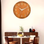 Wooden Silent Non-Ticking Wall Clock for Home Stylish Latest Designer Wall Clock for Home Living Room Bedroom Office Hall 12x12-CH-RWKW1